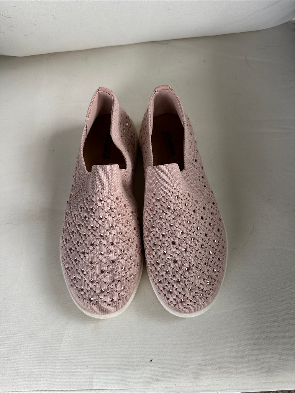 Sonoma Blush Pink Slip-On Knit Sneakers with Rhinestone Accents